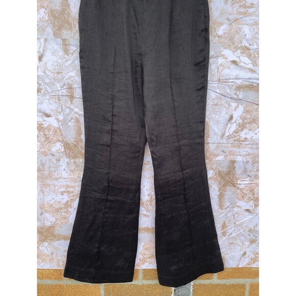 Aje Black Linen-Blend Elements Flared Pant, Brand Size 8 - Picture 5 of 12